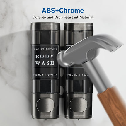 2pcs Wall Mounted Soap Dispenser,Manual Press for Shower and Bathroom