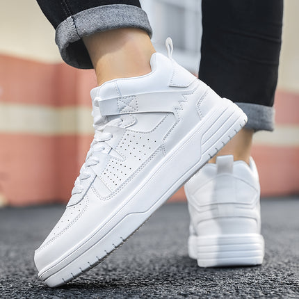 Men'S High-Top Lace-Up sneakers - Durable, Lightweight, Stylish Casual Sneakers in White,