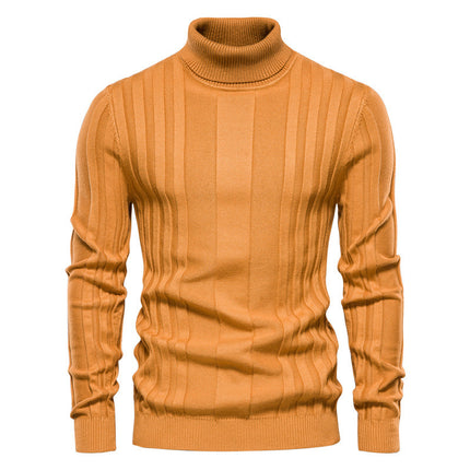 Men's Turtleneck Sweater Casual Knit Solid Color Pullover