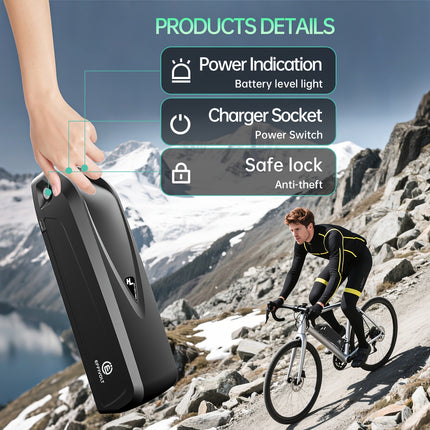 48V 20AH Ebike Battery, Built-in 45A BMS, Equipped With A Safety Anti-theft Lock And USB Interface,