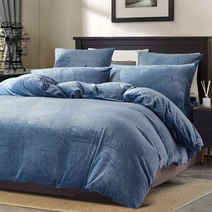 Winter Duvet Cover Set, Soft and Comfortable Milk Bedding Set Single 135x200cm Pillow 80x80cm Double Bed