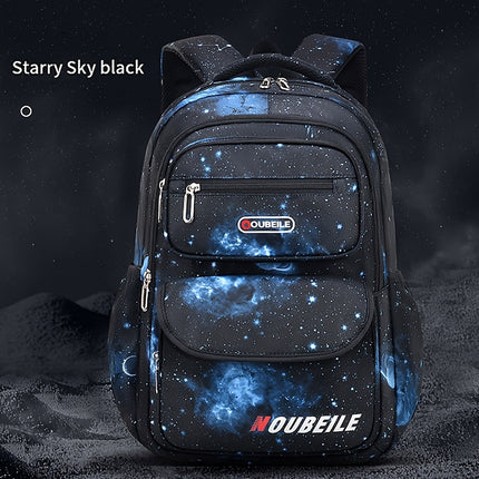 Print Starry Sky Backpack for Boys, Suitable for Elementary School Students, Featuring Large Capacity,