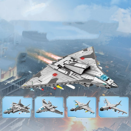 Building Block Assembly Fighter Model
