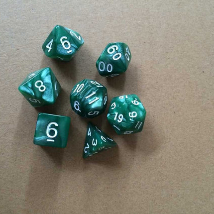 7 sets of multi faced digital dice.