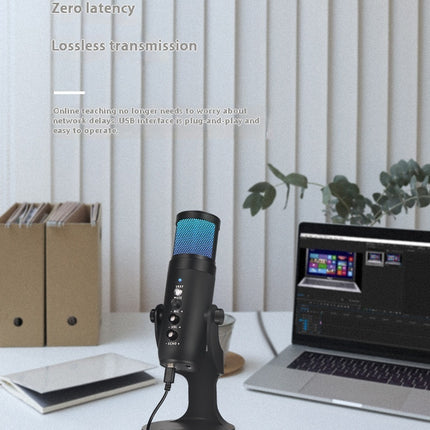 RGB Colorful Breathing Ambience Light USB Condenser Microphone