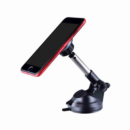 Creative 360 degree rotating suction cup telescopic magnet aluminum alloy car phone holder
