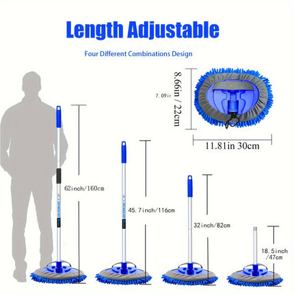 Extra-long 2-In-1 Adjustable Length Car Wash Mop with Removable Design and Handle