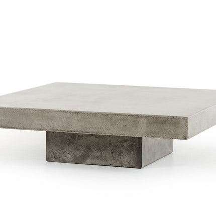 43" Gray and Dark Gray Concrete Square Block Coffee Table
