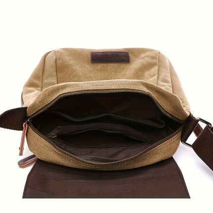 A Men'S Shoulder Bag, Single Piece, Crossbody Canvas Bag
