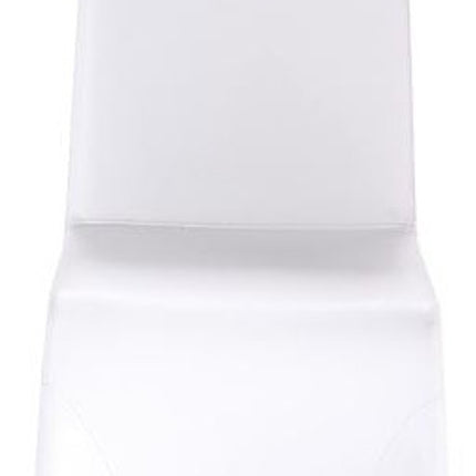 Set of Two White Upholstered Faux Leather Dining Side Chairs