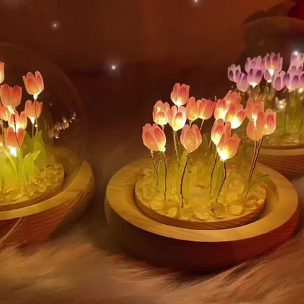 10pcs Tulip Night Light Set - Bedroom Artistic Floral Decoration, Luminous Tabletop Embellishment