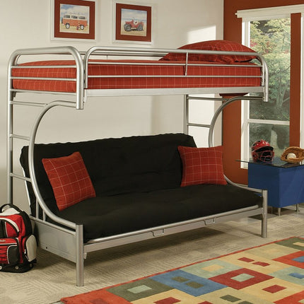 Black Twin Over Full Contemporary Metal Bunk Bed