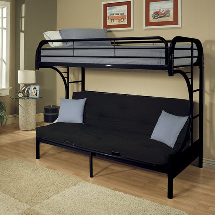 Black Twin Over Queen Bunk Bed
