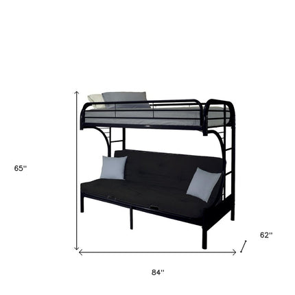 Black Twin Over Queen Bunk Bed