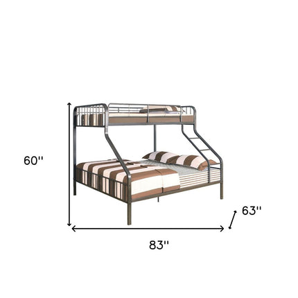 Gunmetal Twin Over Queen Bunk Bed