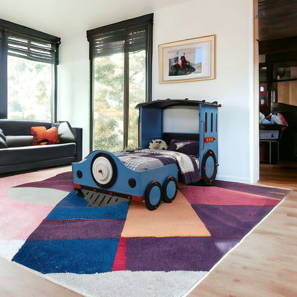 Steel Twin Red White and Blue Bed
