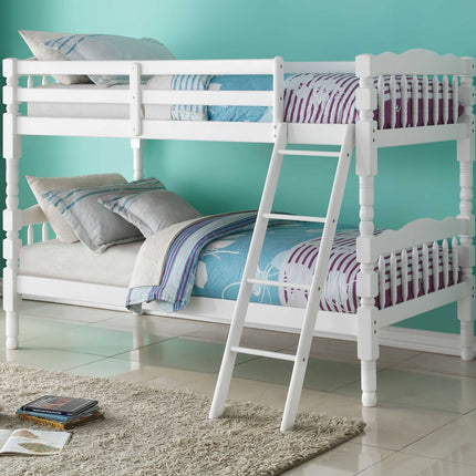 White Twin Over Twin Bunk Bed