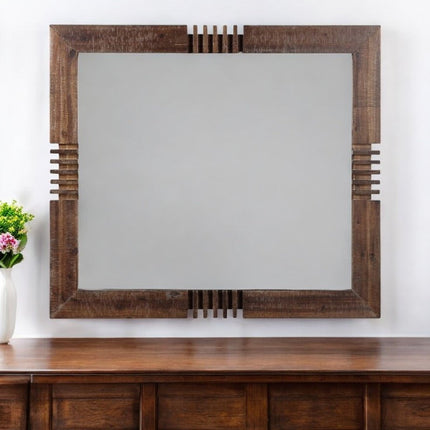 Reclaimed Oak Finish Rectangular Mirror