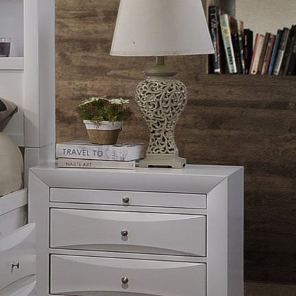 25" Espresso Three Drawers Solid Wood Nightstand
