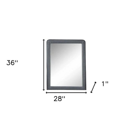 36" Light Gray Framed Mirror