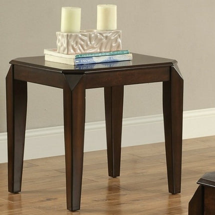 23" Dark Brown Solid Wood End Table