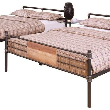 Black And Sand Full XL Over Queen Metal Bunk Bed