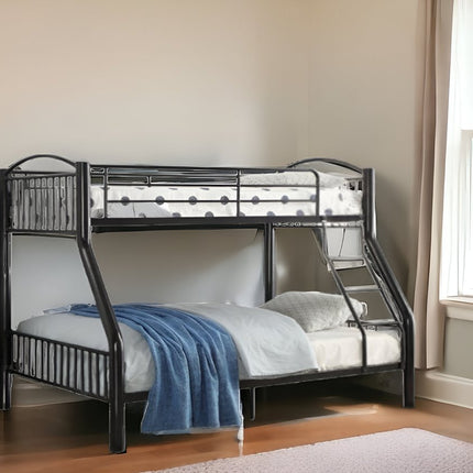 78" X 56" X 67" Twin Over Full Black Bunk Bed
