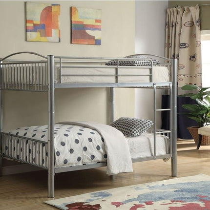 Silver Full Over Full Metal Bunk Bed