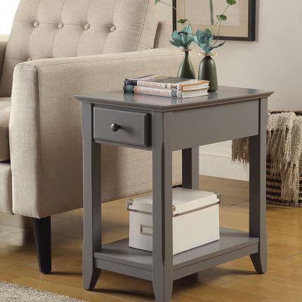23" Gray Solid and Manufactured Wood End Table