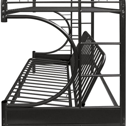 Black Twin Over Full Contemporary Metal Bunk Bed