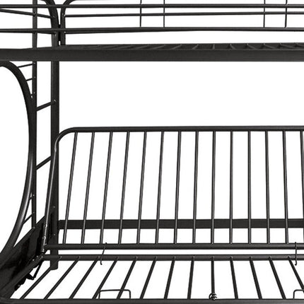 Black Twin Over Full Contemporary Metal Bunk Bed