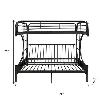 Black Twin Over Full Contemporary Metal Bunk Bed
