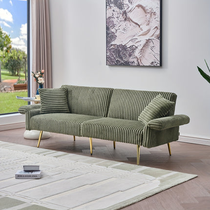 Sofa Bed with Collapsible Armrests, Ideal for Living Areas And Compact Spaces