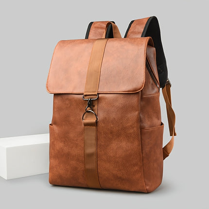 Solid Color Large Capacity Men'S Business Casual Retro Commuting Travel Bag, Laptop Bag,