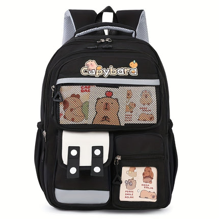 Cute Capybara Backpack with Capybara Patterns - Lightweight School Bookbago,