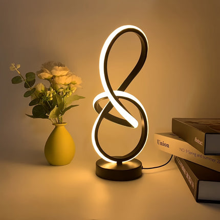 Modern Creative Spiral USB Desk Lamp with Memory Function, 3 Color Temperatures