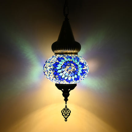 Turkish Moroccan Mosaic pendant ceiling lamp, lamp fixture with 6.1 meter or so rope and chain