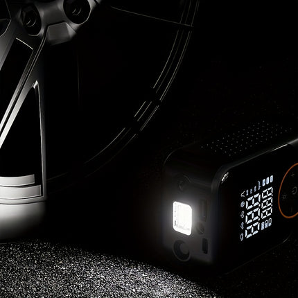 Portable Wireless Air Compressor Tire Inflator- with Digital Pressure Gauge, Emergency LED Light