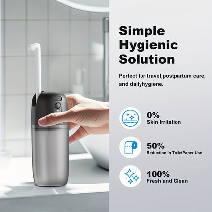Electric Portable Bidet for Travel & Home, 230ml Tank, 3 Pressure Modes, 8 Nozzles