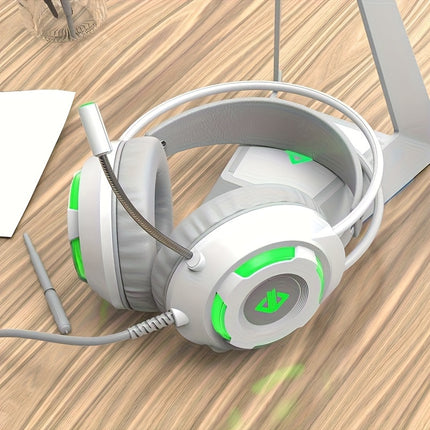 Surround Sound Wired Gaming Headset with 50mm Large Drivers, Noise-Isolating, USB/3.5mm, Pink/White