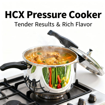 26cm/10-inch Heavy-Duty Pressure Cooker - Stainless Steel Construction, 50% Faster Cooking