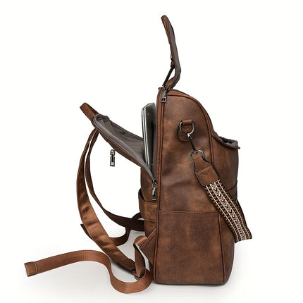 Vintage Backpack Suitable for University Students & Travel - Large Capacity Retro Bag with Oil