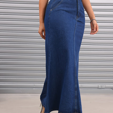 Women'S Denim Fashion Casual Bodycon Long Skirt
