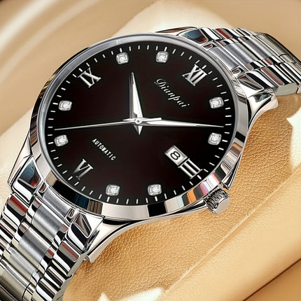 Slim Stainless Steel with Luminous Dial and Calendar, Ideal Gift for Men, Without Battery,