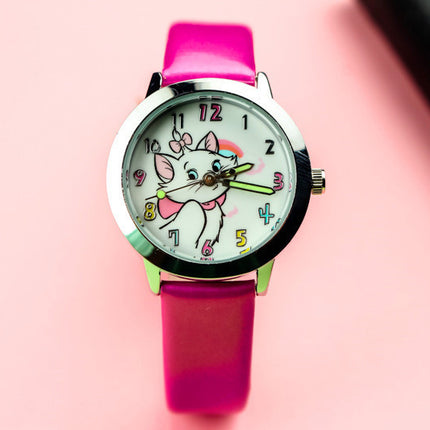 Cute cat luminous pointer strap watch