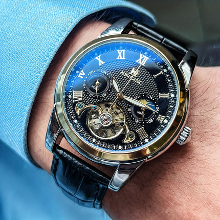 Tourbillon Luxury Automatic Mechanical Watch for Men - Fashionable and Versatile Casual Style