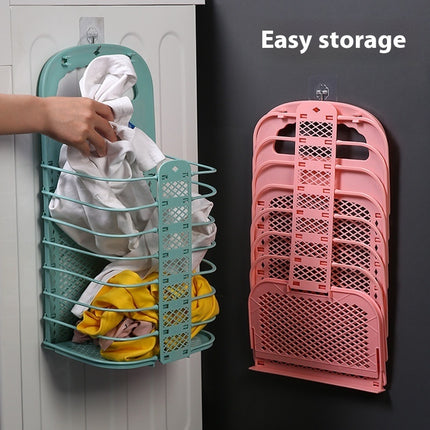 Foldable Laundry Basket Plastic Storage Box Household Punch-free Bathroom