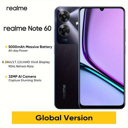 Realme Note 60 Unlocked Cellphone 4GB+128GB Global Version, 4G LTE, Andriod 14 Smartphone,