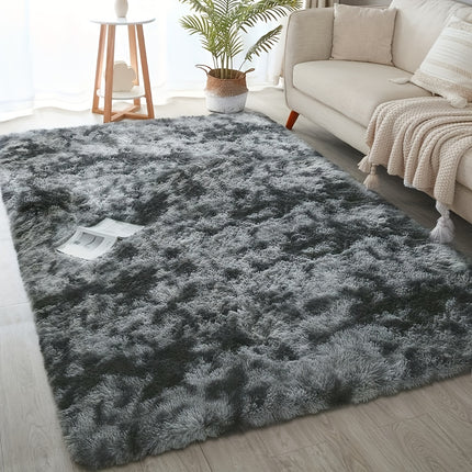 1pc Deep Grey Tufted Fluffy Designed Rug | Durable, Easy-to-Maintain,