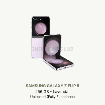 Samsung Galaxy Z Flip 5 - 256GB Unlocked - Fully Functional - LCD Black Spot